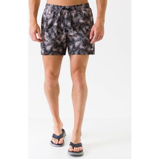 Skechers Swimwear M Brush Print Swim Short Erkek Black Beauty Şort S201167-001 resmi